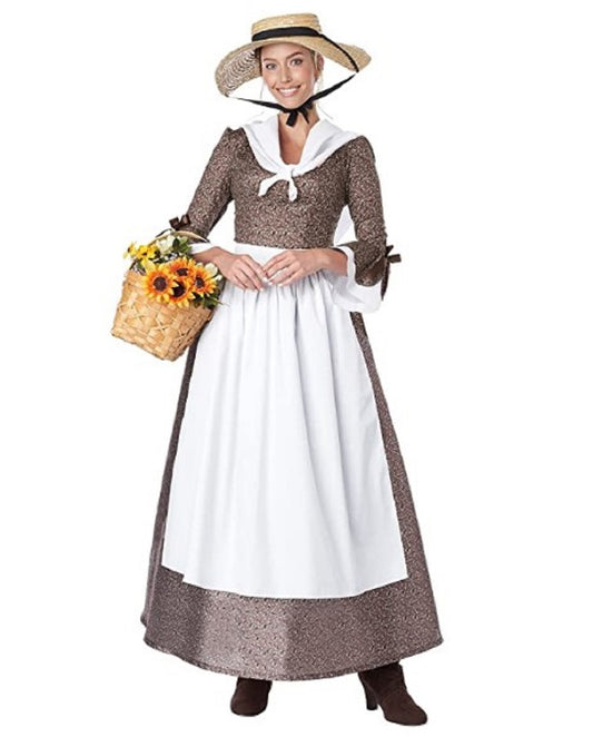 American Colonial - Frontier - Brown/White - Costume - Adult - 3 Sizes