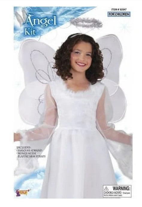 Angel Kit - Wings and Halo - White/Silver - Costume Accessories - Child Size