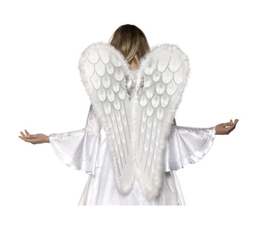 Angel Wings - Glitter - Feather Trim - Costume Accessory - Teen Adult