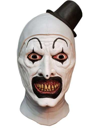 Art the Clown Latex Mask - Terrifier - White/Black - Costume Accessory - Adult