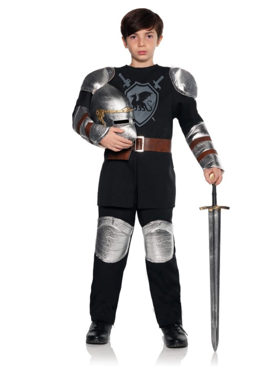 Brave Knight - Medieval - Black - Costume - Child - 3 Sizes