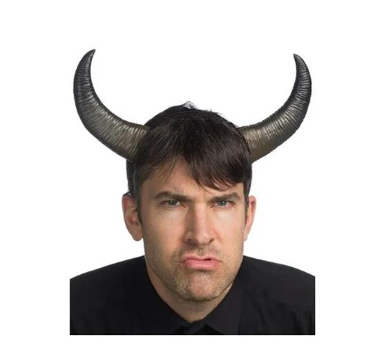 Büffelhörner – Stirnband – superweich – schwarz – Kostümzubehör – Erwachsene, Teenager