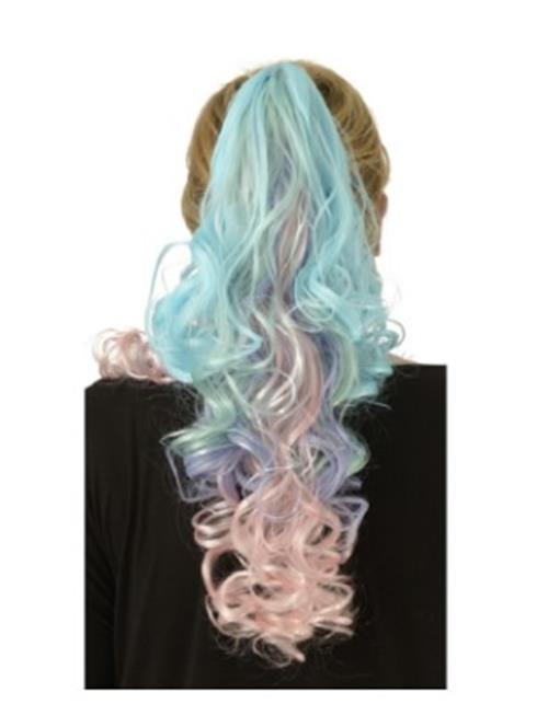 Celesti Ponytail Clip & Wig Set - Pastel Rainbow - Unicorn - Costume Accessories