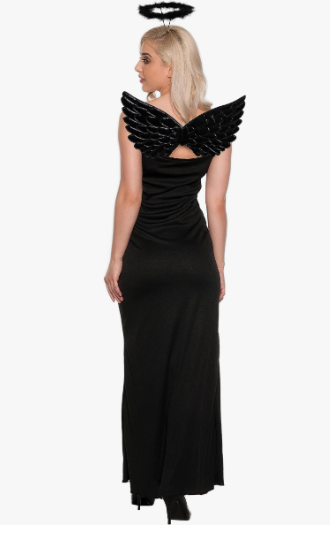 Black Shiny Dark Angel Kit - Halo & Wings - Costume Accessories - One Size Black Shiny Dark Angel Kit - Halo & Wings - Costume Accessories - One Size