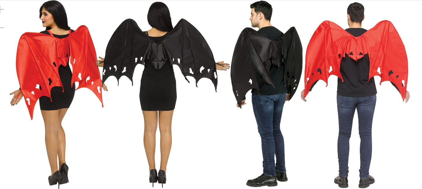 Demons & Devils Wings - Black or Red - Costume Accessory - Teen Adult