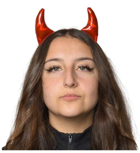 Devil Horns - Red - Vinyl - Leatherlike - Costume Accessory - Adult Teen