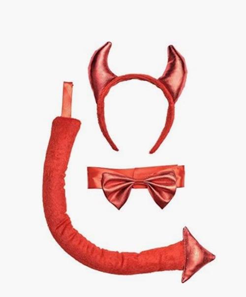 Devil Set - 3 Pieces - Red - Costume Accessories - Adult teen
