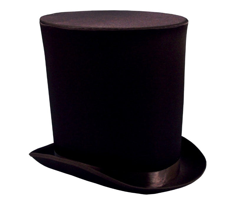 Black Extra Tall Top Hat - Dickens - Victorian - Costume Accessory - One Size
