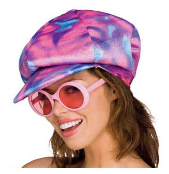 Disco Cap - Pink/Blue - 70's - Applejack Newsie - Costume Accessory - One Size