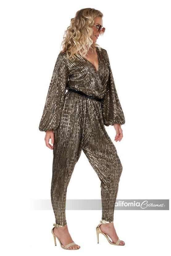 Disco Queen - Años 70 80's - Dorado - Disfraz - Adulto - 4 Tallas