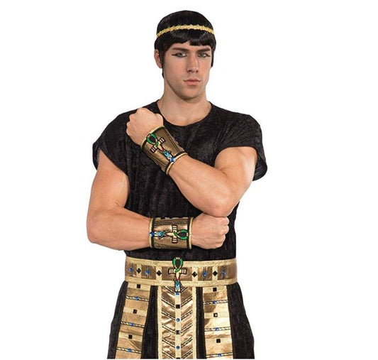 Egyptian Wrist Cuffs - Pharoah - Pair - Costume Accessory - Men Teen