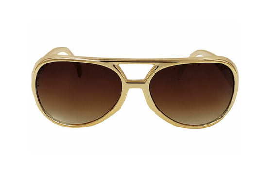 Aviator Sunglasses - Elvis - Plastic - Gold - Costume Accessory - Adult Teen