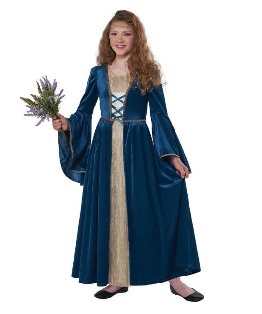 Enchanted Maiden - Princess - Teal/Gold - Deluxe Costume - Girls - 2 Sizes