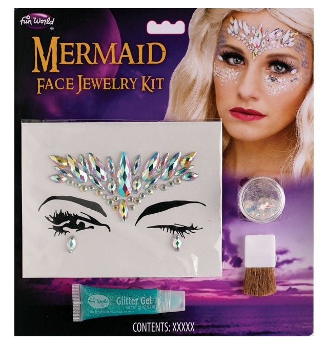 Joyas para cara y cuerpo de sirena - Pez - Criaturas marinas - Accesorios para disfraces - Adulto