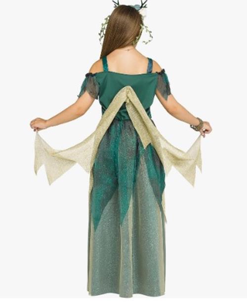 Woodland Fairy Gown - Teal/Gold - Costume - Child - 2 Sizes