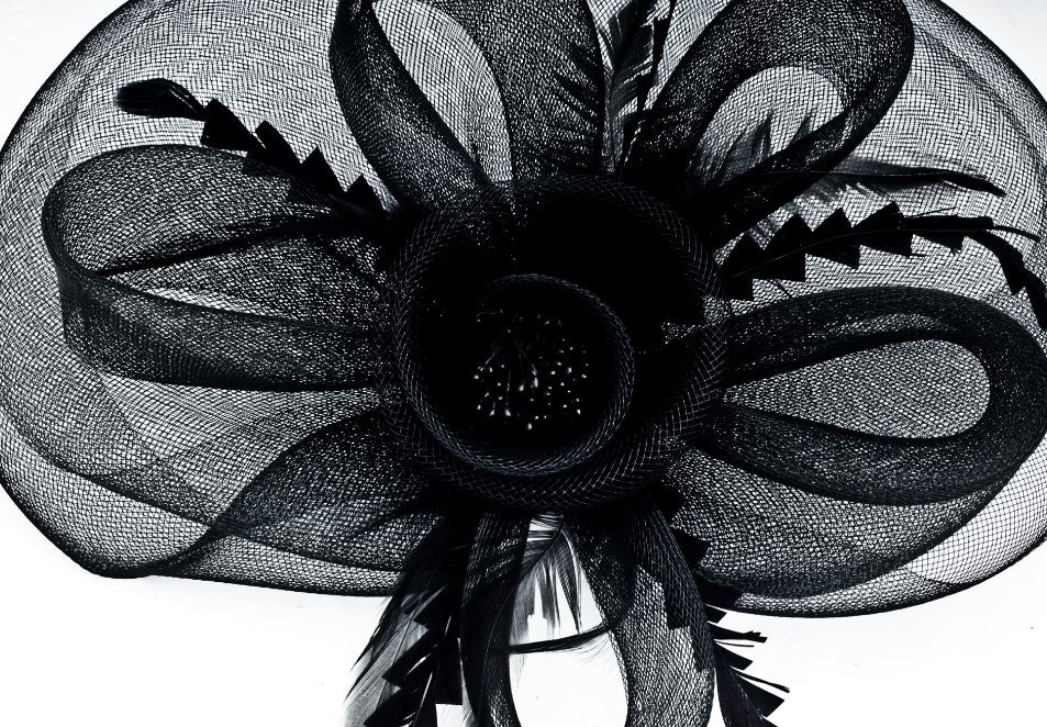 Tocado - Negro - Derby - Royal - Años 20 - Accesorio de disfraz - Adolescente adulto