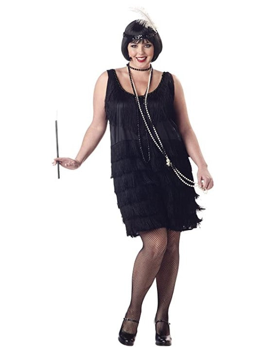 Plus Size Fashion Flapper Costume (Black) Plus Size Fashion Flapper Costume (Black)