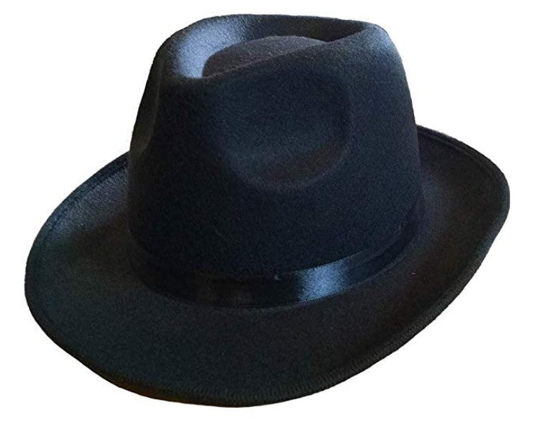 Fedora Hat - Black - 1920's - Sizing Band - Costume Accessory - One Size