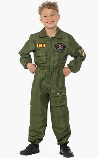 Traje de Vuelo - Aviador - Piloto - Verde - Disfraz - Niño - 2 Tallas
