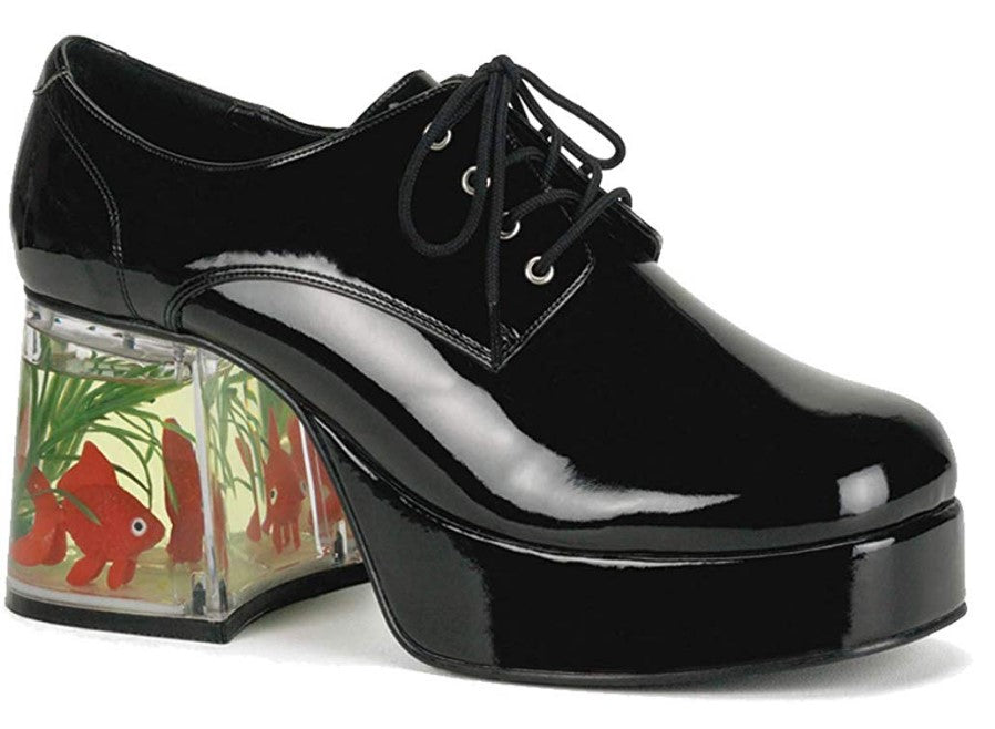 Pimp Fish Shoes Black Disco 1970's Men Sizes