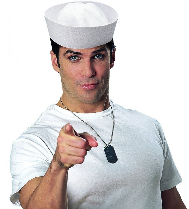 Sailor Gob Hat - White - Popeye - Costume Accessory - Adult - 6 Sizes