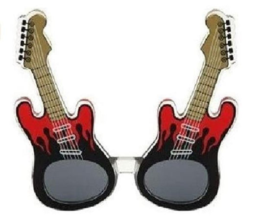 Flame Guitar Glasses - Smoke Lenses - Costume Accessory - Adult One Size
