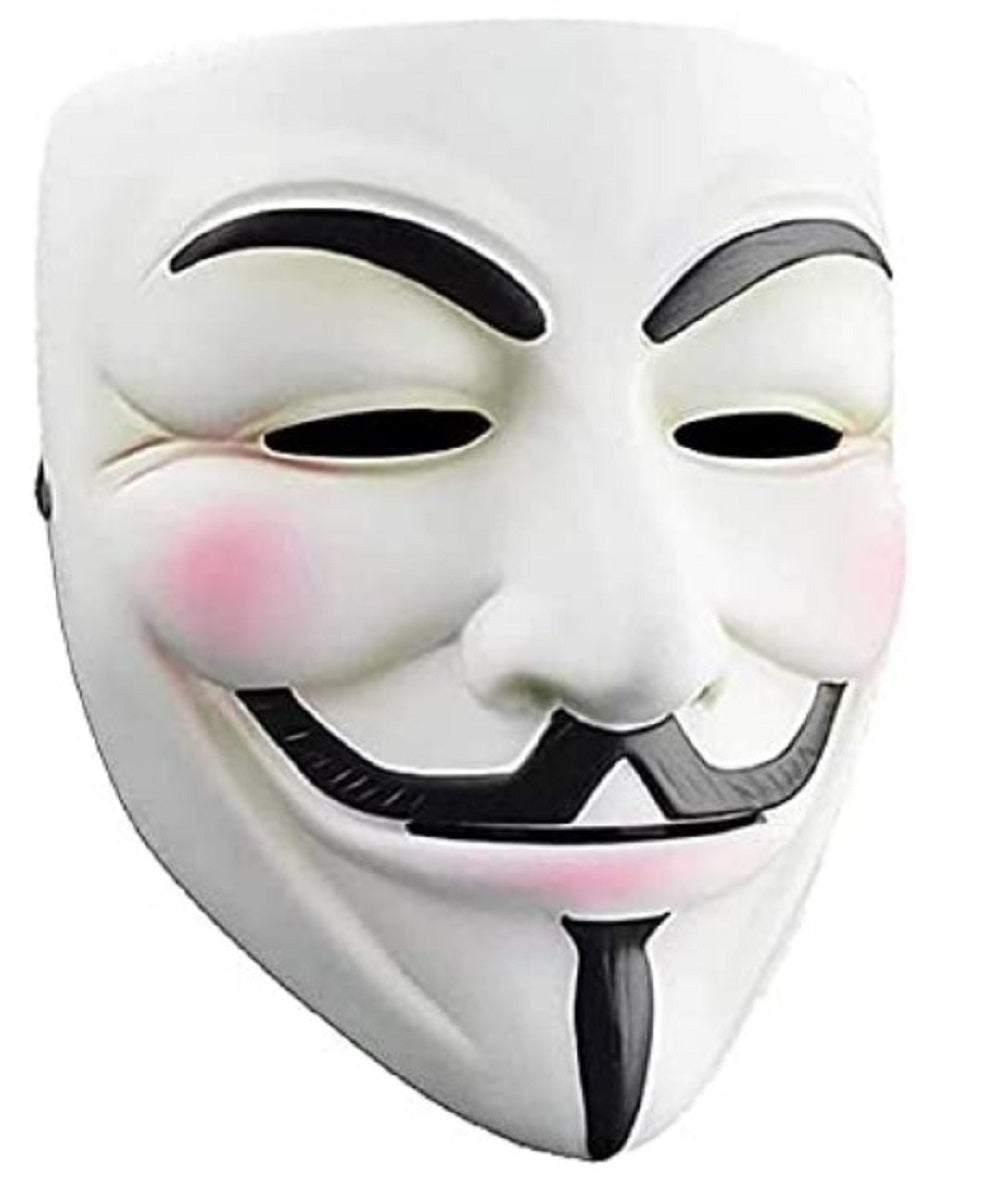 Máscara de V de Vendetta - Guy Fawkes - Anónimo - Blanco - Accesorio para disfraz