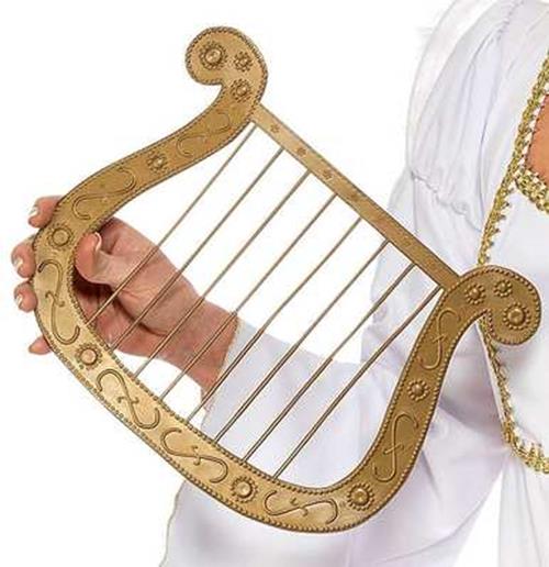 Angel Harp - Plastic - Gold - Holidays - Costume Accessory
