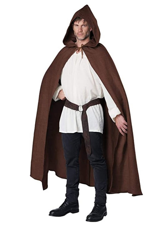 Hooded Cloak - Brown - Medieval - Renaissance - Costume - Adults - Unisex