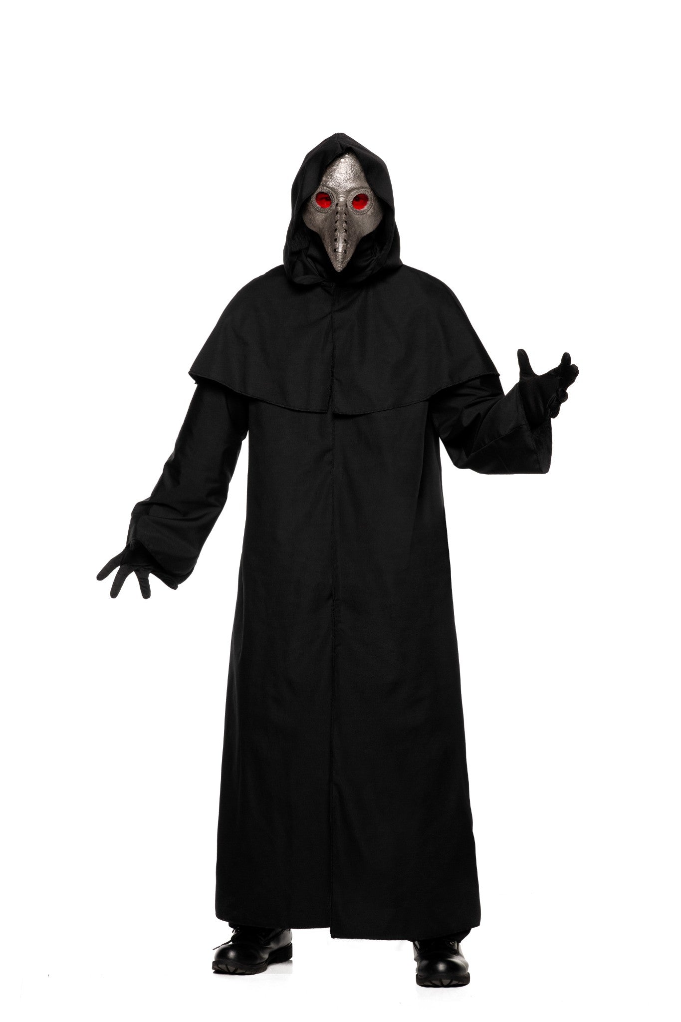 Horror Robe - Attached Hood - Black - Costume - Men - 2 Sizes