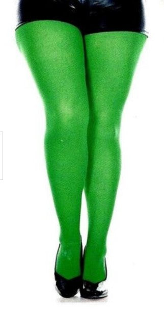 Solid Color Opaque Tights Kelly Green Pantyhose Costume