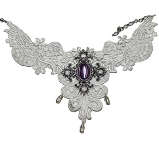 Lace Necklace - White - Angel - Victorian - Costume Accessory - Adult Teen