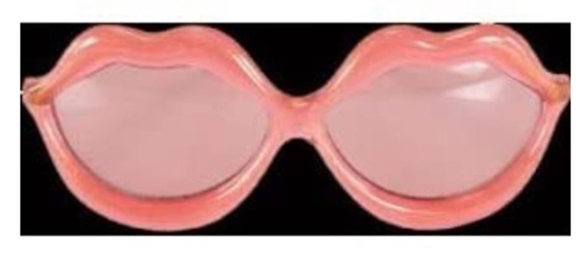 Hot Pink Lips Glasses - 1980's - Costume Accessory - One Size