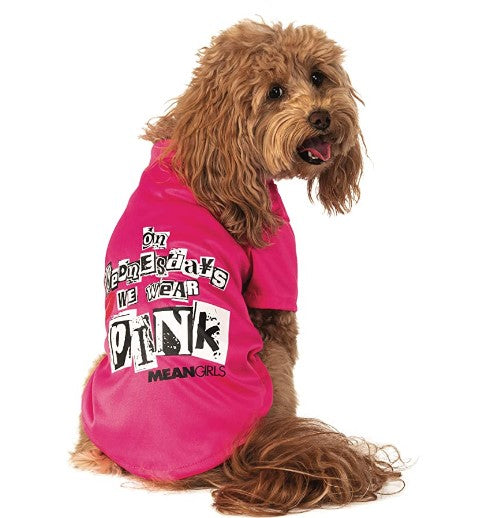 Mean Girls Dog T-Shirt - On Wednesday Wear Pink - Pet Costume - XS