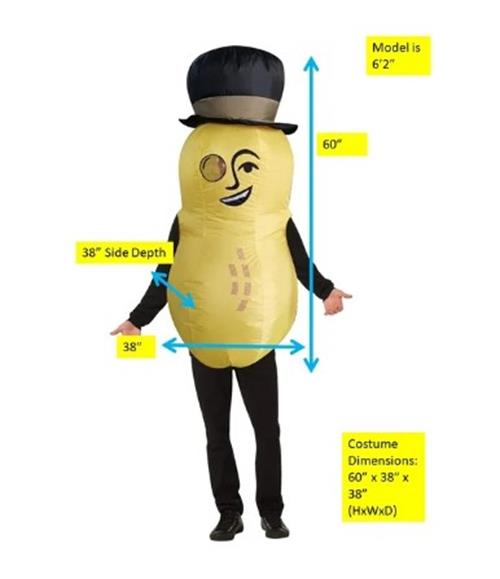 Mr Peanut - Planters - Inflatable Costume - Men's Size 42-46