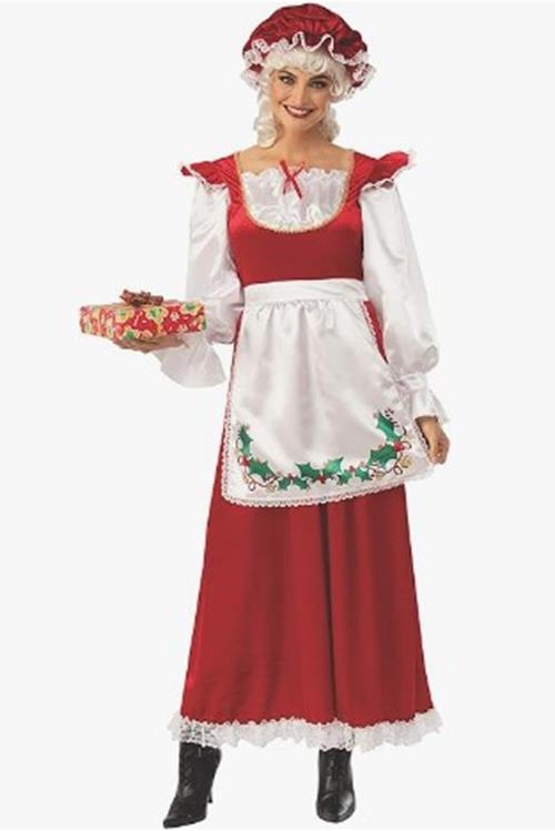 Señora Santa Claus Tradicional Rojo Disfraz Navidad Adulto Pequeño