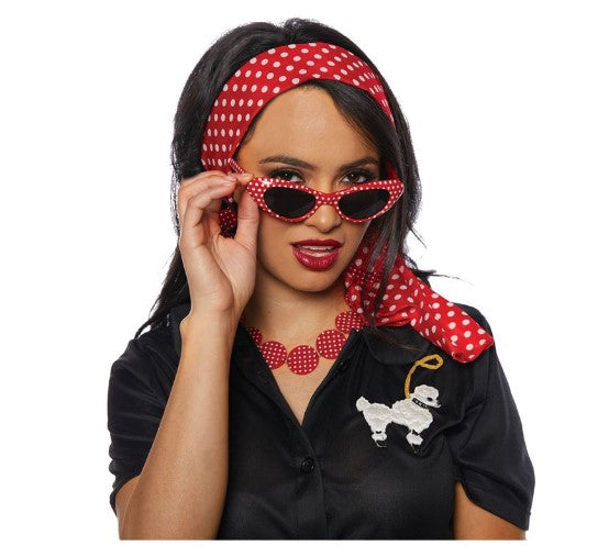 Nifty 50's Set - Red/White - Costume Accessories - One Size