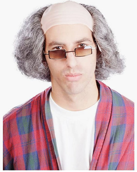 Old Man Bald Wig - Mixed Grey - Elderly - Costume Accessory - Adult Teen