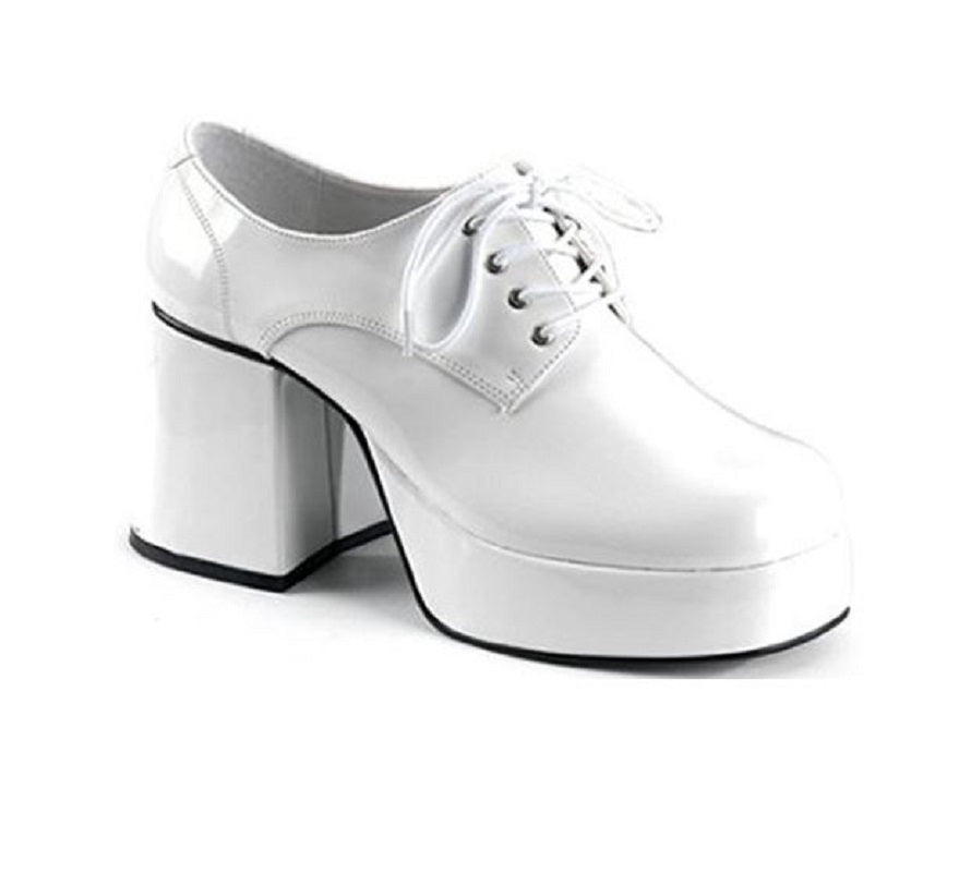 Disco Shoes White 1970s Platform Oxford Costume