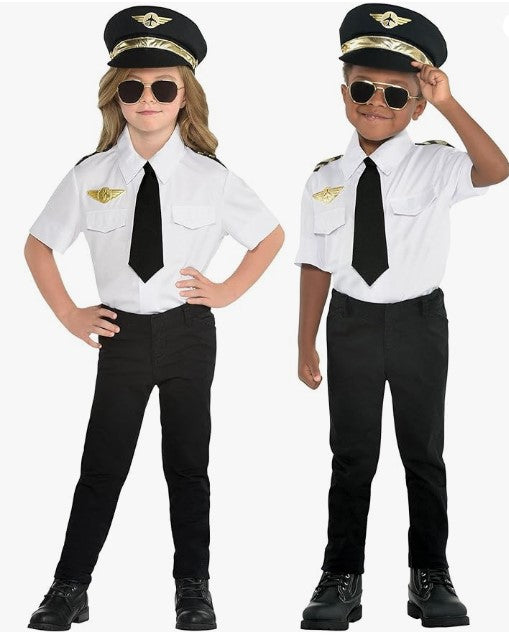 Pilot Shirt Set - Unisex - Costume - Child Small  4-6