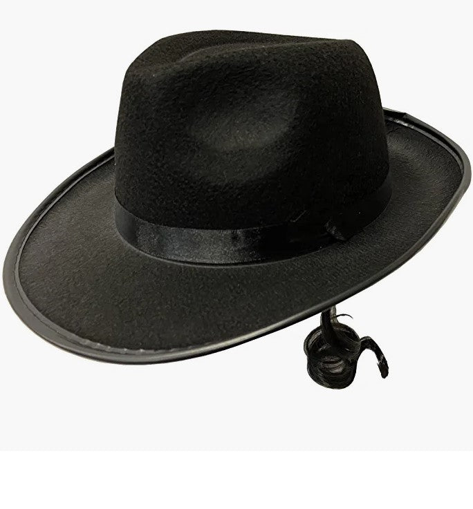 Sombrero de Rabino con Payis- Negro - Accesorio de disfraz - Adolescente adulto