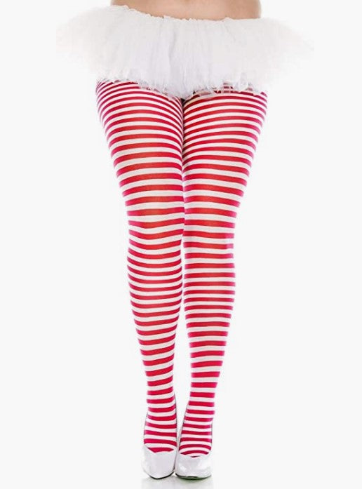 Red White Striped Leggings Girl