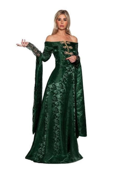 Renaissance Queen Emerald Green Medieval Costume Adult Sizes