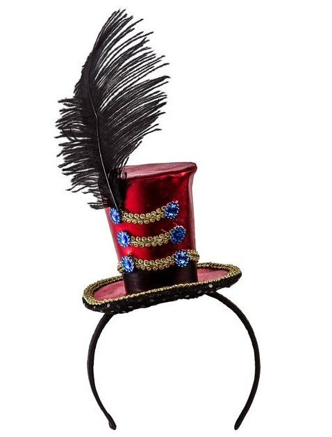 Ringmaster Mini Top Hat - Headband - Circus - Costume Accessory - One Size