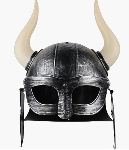 Roman Gladiator Helmet - Silver/Black - Plastic - Costume Accessory - One Size