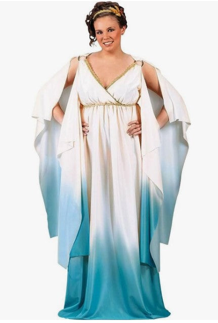 Roman Greek Goddess Toga - Ombre - Cream/Blue - Costume - Women - Plus Roman Greek Goddess Toga - Ombre - Cream/Blue - Costume - Women - Plus