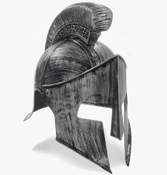 Spartan Helmet - Silver - Flip Up Mask - Costume Accessory - Adult