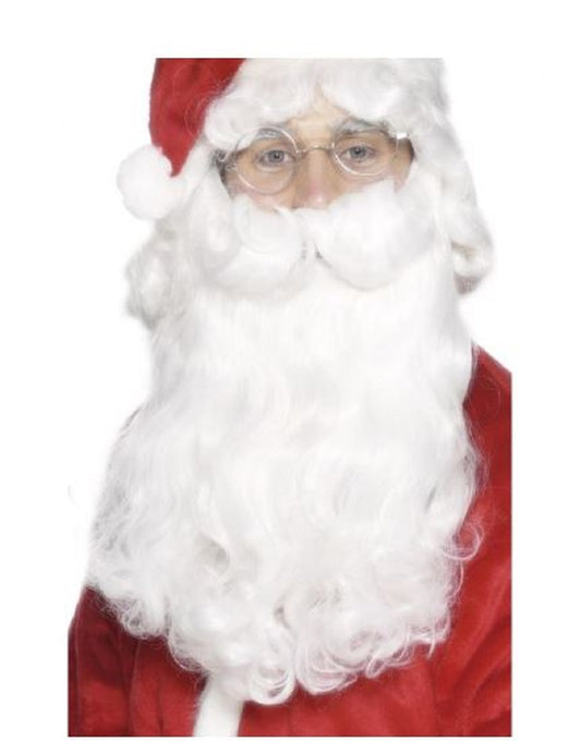 Santa Beard - Economy - Elderly - White - Christmas - Costume Accessory - Adult