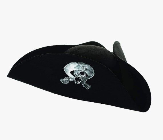 Piraten-Dreispitz-Hut – Totenkopf-Emblem – Kostüm-Accessoire – Erwachsener Teenager