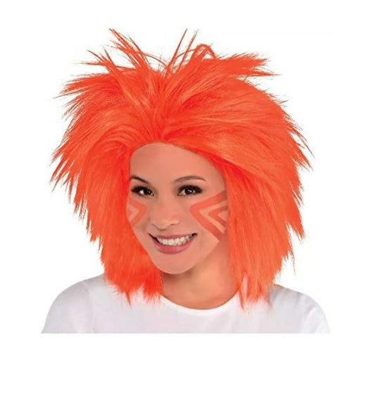 Orange Crazy Wig Sports Halloween Costume Accessory Teen